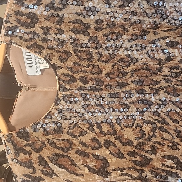 🔥Chetta B for Bergdorf Goodman Leopard Sequin Dress Size 8 EUC 🐆 - Picture 5 of 13